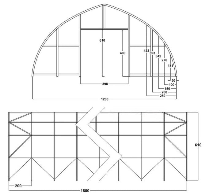 Arkveida PVC tenta telts/12m plata, 18-30m garš