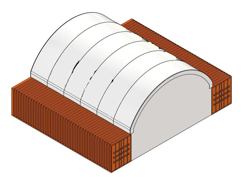 Konteineru nojumes/aizmugurējā siena ar rāmi, dažādi izmēri