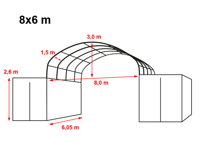 Konteineru nojume/bez aizmugurējās sienas/8x6x3m /Cena bez PVN: €2120