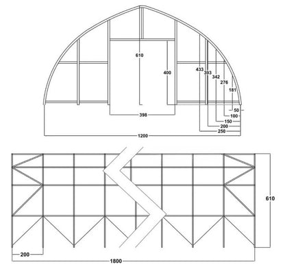 Arkveida PVC tenta telts/12m plata, 18-30m garš