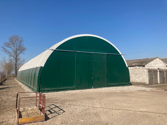 Angārs 13x30m (izmērs 13,4x10m) ražots Eiropā
