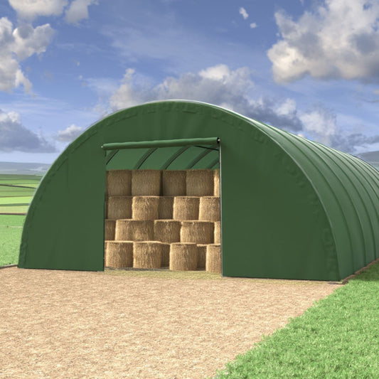 Pusapaļais PVC tenta angārs ar dubulto rāmi/15x24m