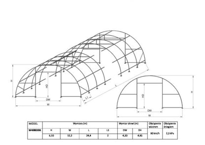 Pusapaļais angārs/ 12x24x6,1m / Cena bez PVN: €14391