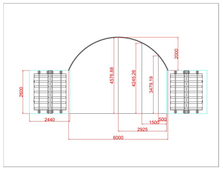 Konteineru nojume / bez aizmugurējās sienas/6x12x2m/ Cena bez PVN: €2280