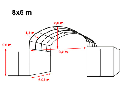 Konteineru nojume/bez aizmugurējās sienas/8x6x3m /Cena bez PVN: €2120