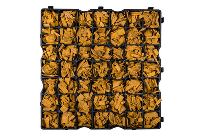Zemes pastiprināšanās režģis 50 x 50 x 4 cm. Svars: 5,56 kg/m²