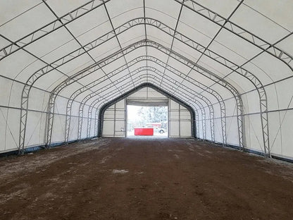 Noliktavas ar divslīpu jumtu/ ir iekļautas paceļamas durvis 5,49x4,89 m/ 15.24x24.40x7m /Cena bez PVN: €21269